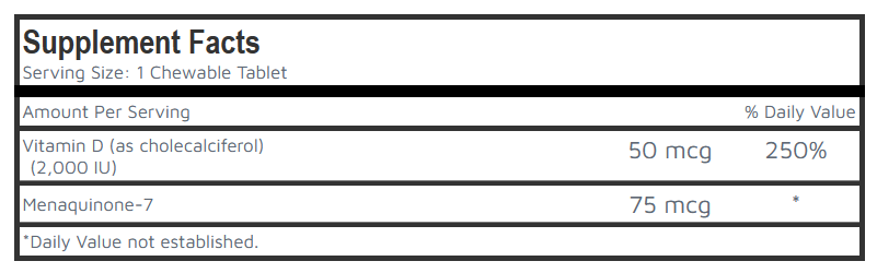 Vitamin D3 2000IU + K2 Tablets - Image 2