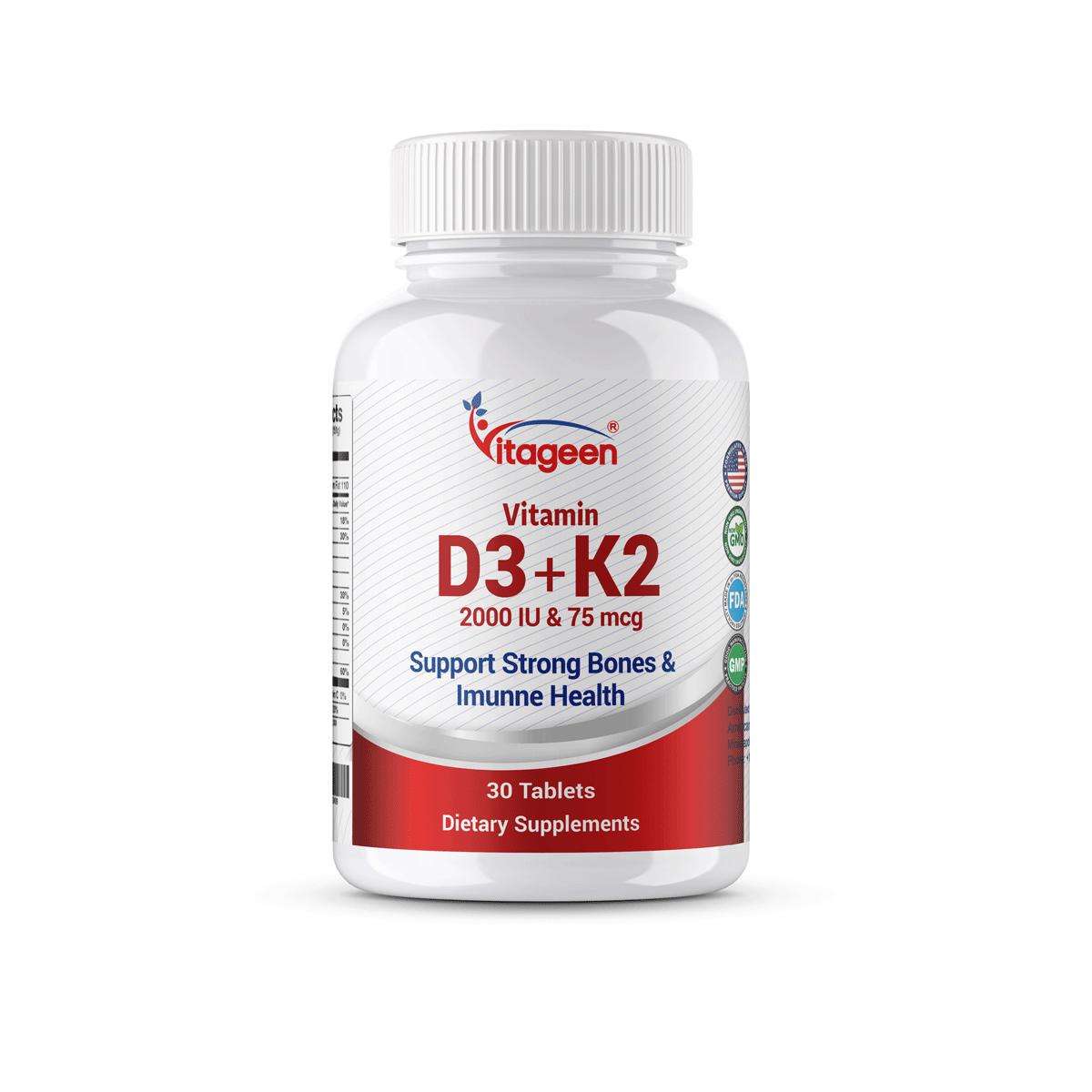 Vitamin D3 2000IU + K2 Tablets