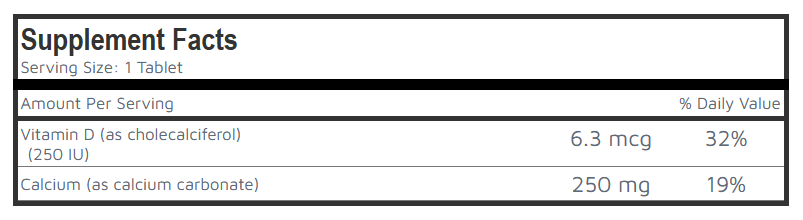 Calcium 250mg - Tablets - Image 2