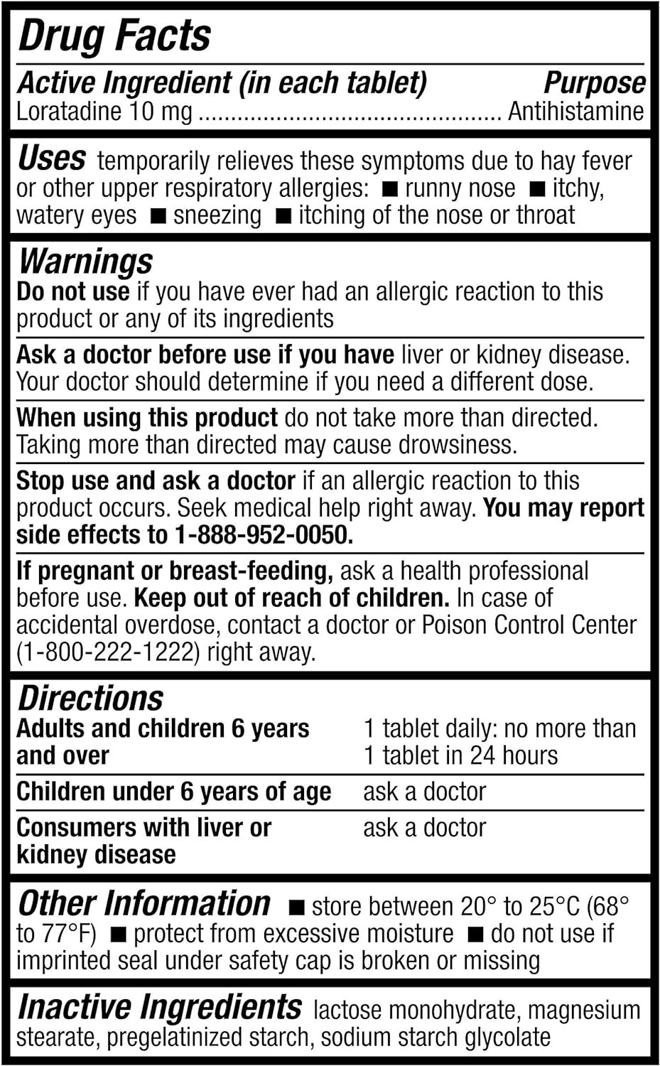 24 hours Allergy Relief Loratadine 10mg -Non Drowsy Tablets - Image 3