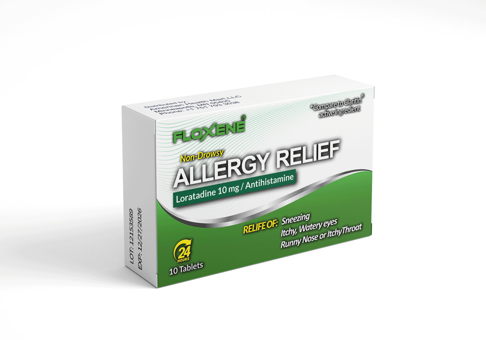 24 hours Allergy Relief Loratadine 10mg -Non Drowsy Tablets